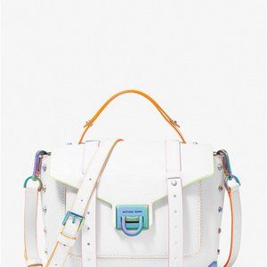 MICHAEL KORS Manhattan Medium Contrast-Trim Leather Satchel